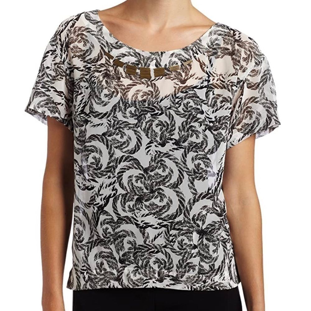 Bcbgeneration Gold Embellishment Chalk Top